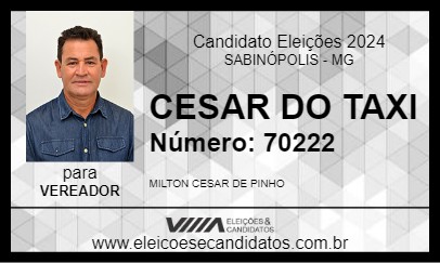 Candidato CESAR DO TAXI 2024 - SABINÓPOLIS - Eleições