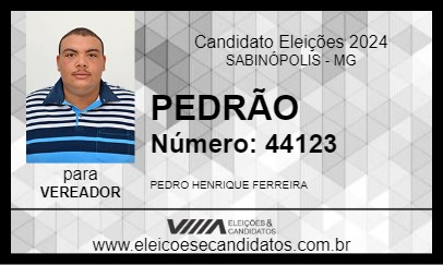 Candidato PEDRÃO 2024 - SABINÓPOLIS - Eleições