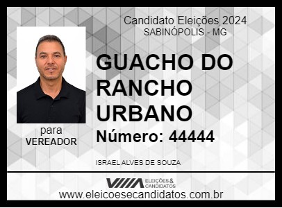 Candidato GUACHO DO RANCHO URBANO 2024 - SABINÓPOLIS - Eleições