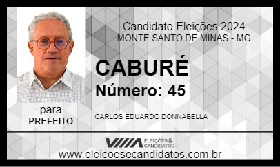 Candidato CABURÉ 2024 - MONTE SANTO DE MINAS - Eleições