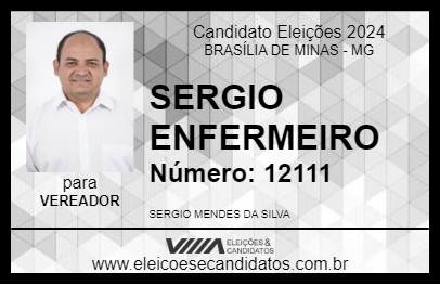 Candidato SERGIO ENFERMEIRO 2024 - BRASÍLIA DE MINAS - Eleições