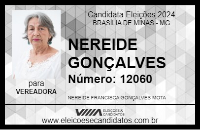 Candidato NEREIDE GONÇALVES 2024 - BRASÍLIA DE MINAS - Eleições