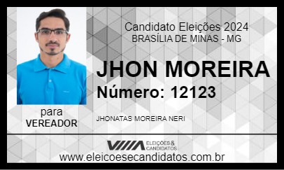 Candidato JHON MOREIRA 2024 - BRASÍLIA DE MINAS - Eleições