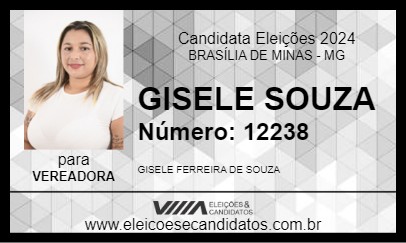 Candidato GISELE SOUZA 2024 - BRASÍLIA DE MINAS - Eleições