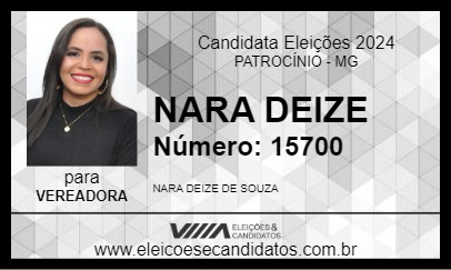 Candidato NARA DEIZE 2024 - PATROCÍNIO - Eleições