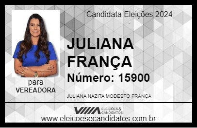 Candidato JULIANA FRANÇA 2024 - PATROCÍNIO - Eleições