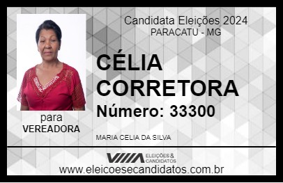 Candidato CÉLIA CORRETORA 2024 - PARACATU - Eleições