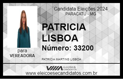 Candidato PATRICIA LISBOA 2024 - PARACATU - Eleições