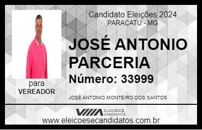 Candidato JOSÉ ANTONIO PARCERIA 2024 - PARACATU - Eleições