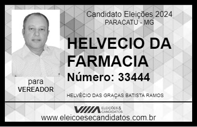 Candidato HELVECIO DA FARMACIA 2024 - PARACATU - Eleições