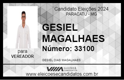 Candidato GESIEL MAGALHAES 2024 - PARACATU - Eleições