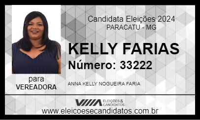 Candidato KELLY FARIAS 2024 - PARACATU - Eleições