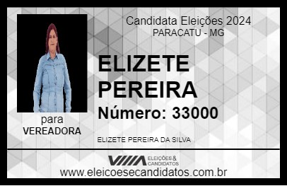 Candidato ELIZETE PEREIRA 2024 - PARACATU - Eleições