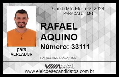 Candidato RAFAEL AQUINO 2024 - PARACATU - Eleições