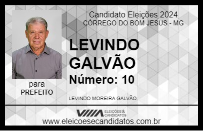 Candidato LEVINDO GALVÃO 2024 - CÓRREGO DO BOM JESUS - Eleições