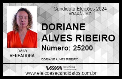 Candidato DORIANE ALVES RIBEIRO 2024 - ARAXÁ - Eleições