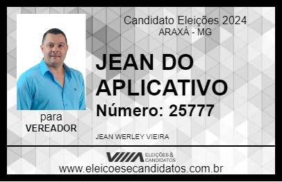 Candidato JEAN DO APLICATIVO 2024 - ARAXÁ - Eleições