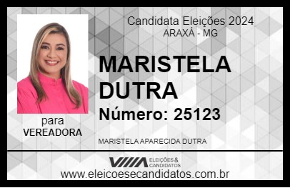 Candidato MARISTELA DUTRA 2024 - ARAXÁ - Eleições