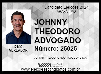 Candidato JOHNNY THEODORO ADVOGADO 2024 - ARAXÁ - Eleições