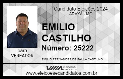 Candidato EMILIO CASTILHO 2024 - ARAXÁ - Eleições