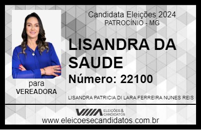 Candidato LISANDRA DA SAUDE 2024 - PATROCÍNIO - Eleições