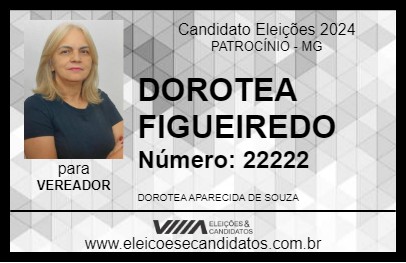 Candidato DOROTEA FIGUEIREDO 2024 - PATROCÍNIO - Eleições