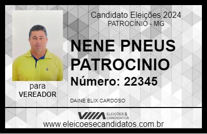 Candidato NENE PNEUS PATROCINIO 2024 - PATROCÍNIO - Eleições