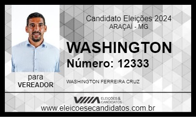 Candidato WASHINGTON  2024 - ARAÇAÍ - Eleições