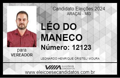 Candidato LÉO DO MANECO 2024 - ARAÇAÍ - Eleições