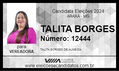 Candidato TALITA BORGES 2024 - ARAXÁ - Eleições