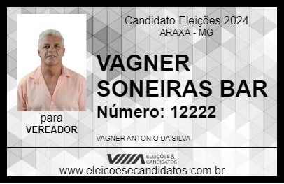 Candidato VAGNER SONEIRAS BAR 2024 - ARAXÁ - Eleições