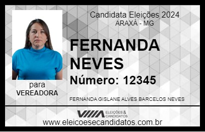 Candidato FERNANDA NEVES 2024 - ARAXÁ - Eleições