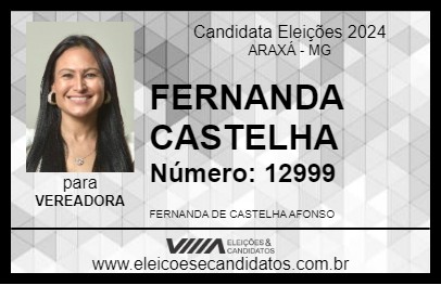 Candidato FERNANDA CASTELHA 2024 - ARAXÁ - Eleições