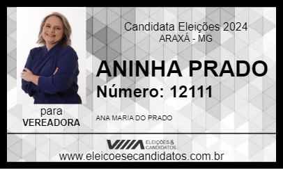 Candidato ANINHA PRADO 2024 - ARAXÁ - Eleições