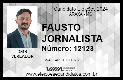 Candidato FAUSTO JORNALISTA 2024 - ARAXÁ - Eleições