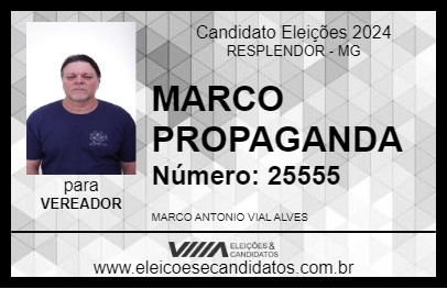 Candidato MARCO PROPAGANDA 2024 - RESPLENDOR - Eleições