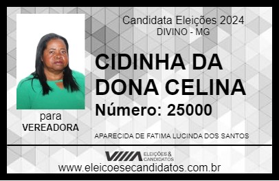 Candidato CIDINHA DA DONA CELINA 2024 - DIVINO - Eleições