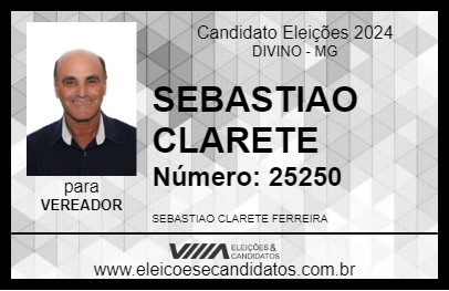 Candidato SEBASTIAO CLARETE 2024 - DIVINO - Eleições