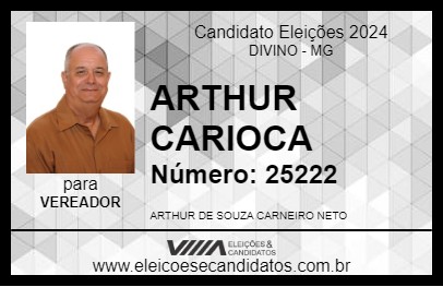 Candidato ARTHUR CARIOCA 2024 - DIVINO - Eleições