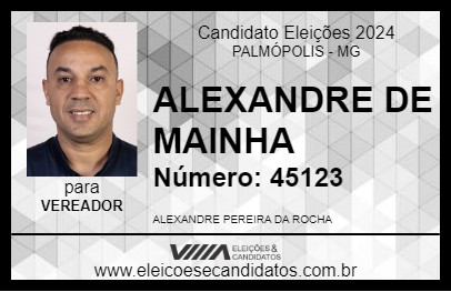 Candidato ALEXANDRE DE NAINHA 2024 - PALMÓPOLIS - Eleições