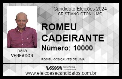 Candidato ROMEU CADEIRANTE 2024 - CRISTIANO OTONI - Eleições