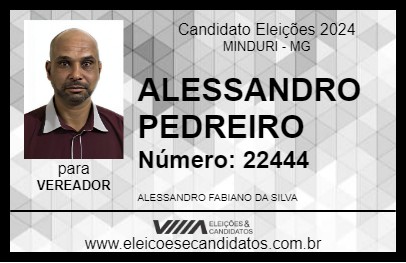 Candidato ALESSANDRO PEDREIRO 2024 - MINDURI - Eleições