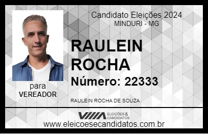 Candidato RAULEIN ROCHA 2024 - MINDURI - Eleições