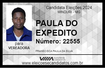 Candidato PAULA DO EXPEDITO 2024 - MINDURI - Eleições