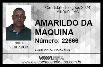 Candidato AMARILDO DA MAQUINA 2024 - MINDURI - Eleições