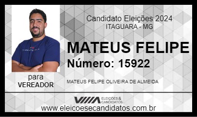 Candidato MATEUS FELIPE 2024 - ITAGUARA - Eleições