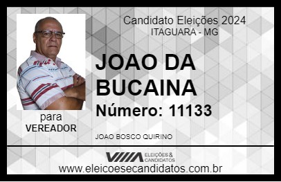 Candidato JOAO DA BUCAINA 2024 - ITAGUARA - Eleições