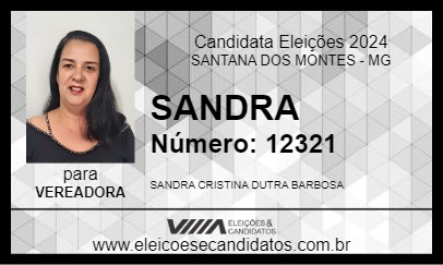 Candidato SANDRA 2024 - SANTANA DOS MONTES - Eleições