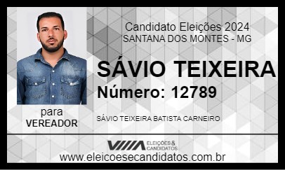 Candidato SÁVIO TEIXEIRA 2024 - SANTANA DOS MONTES - Eleições