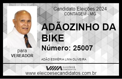 Candidato ADÃOZINHO DA BIKE 2024 - CONTAGEM - Eleições